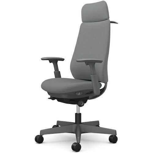 オカムラ　OKAMURA　ポータム，可動肘，背クッション，EXスタンダードタイプ，ダークグレー，ハンガー有，ランバー無，ウレタンキャスター　【品番：CF88ZA FKY1】