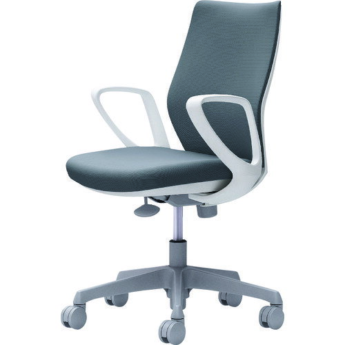 【別途送料あり】オカムラ　OKAMURA　CG−M　固定肘　背パッド　ハンガー無　ホワイトボディ　ナイロンキャスター　グレー　【品番：CG27WR FM37】