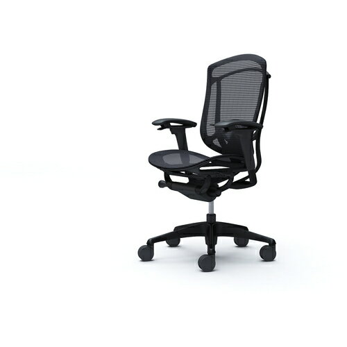 オカムラ　OKAMURA　コンテッサセコンダ　可動肘　座メッシュ　ハイバック5本脚　ブラック　ブラック　ランバー付ハンガー無　張地色ブラック　【品番：CC81MS-FPG1】