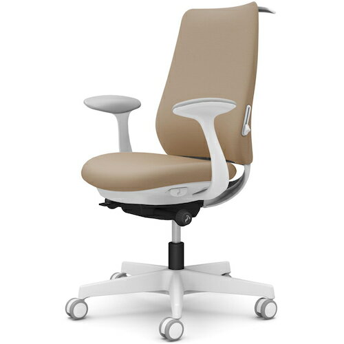 オカムラ　OKAMURA　ポータム，固定肘，背クッション，スタンダードタイプ，ホワイトボディ，ハンガー有，ランバー有，ウレタンキャスター　【品番：CF24ZZ FSF7】(3)