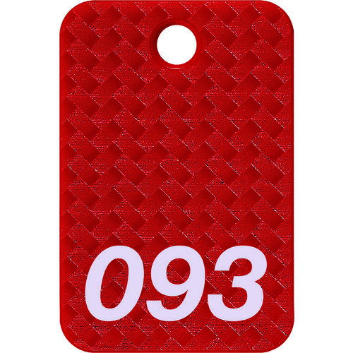 オープン工業 番号札 四角 大 番号入り76～100 赤 （25枚入） 【品番：BF-83-RD】