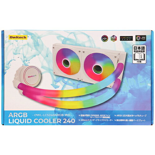 オウルテック（Owltech）　PCパーツ　水冷CPUクーラー　240mm　ホワイト　【品番：OWL-LCS240ARGB-WH】 - Image 2