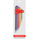 PB SWISS TOOLS(PBスイスツールズ) ショートヘッド六角棒9本組 レインボー(ブリスターパック入り) 【品番:2212LH-10RBCN】