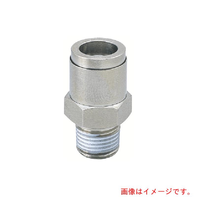 【メール便対応】日本ピスコ（PISCO） チューブフィッティングブラスストレート チューブ10ネジR1／4ゴムFKM 【品番：KC10-02-F】