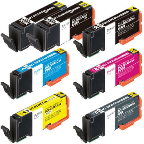 プレジール（Plaisir） キヤノン BCI-351XL＋350XL／6MP＋BCI-350XLPGBK互換インクカートリッジ 【品番：PLE-C351XL6P+BK】
