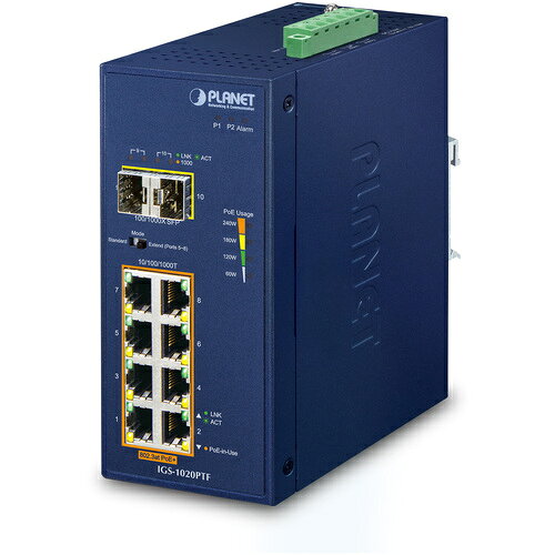 PLANET Technology Corporation　産業用PoE＋ギガビットイーサネットスイッチSFPポート付　【品番：IGS-1020PTF】
