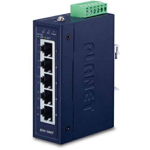 PLANET Technology Corporation　コンパクトイーサネットスイッチ　産業用5ポート100TX　【品番：ISW-500T】
