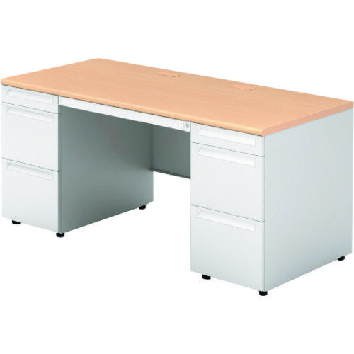 【別途送料あり】プラス（PLUS）　669651）US　両袖机　US−NS167A−33　WM／W4　【品番：US-NS167A-33 W..