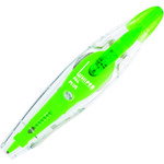 特長 ●ペン感覚で使えるスリムなボディです。 仕様 ●本体色：グリーン ●テープ幅(mm)：4.2 ●テープ長さ(m)：6 ●外形寸法：幅20×奥109×高23mm ●修正テープ（使いきりタイプ） ●ローラーヘッド ●ノック式 ●仕様：本体 ●タテ引きタイプ 質量・質量単位 ●0.013kg 【メーカー名】プラス（株） 【メーカー品番】WH-034 GR