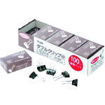 プラス（PLUS）　35582）ダブルクリップ　CP−104−10P　中　黒　100個　【品番：CP-104-10P】