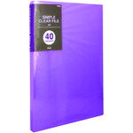 プラス（PLUS）　98195）シンプルクリアーファイル40P　FC−240SC　紫　【品番：FC-240SC PU】