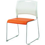 辦公家具 - 【別途送料あり】プラス（PLUS）　JTX　706751）会議イス　FRS−20L　OR　マンダリンオレンジ　【品番：FRS-20L OR】
