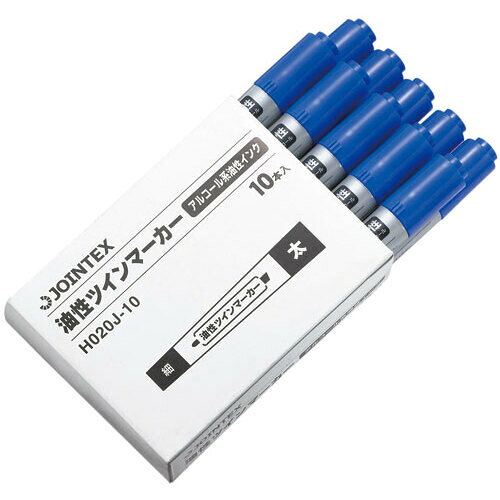 プラス（PLUS）　JTX　322062）油性ツインマ−カ−太　青10本　H020J−BL10　【品番：H020J-BL-10】