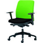 プラス（PLUS）　652147）事務イス　カイル　KD−HL67SL　YG／BK　【品番：KD-HL67SL YG/BK】