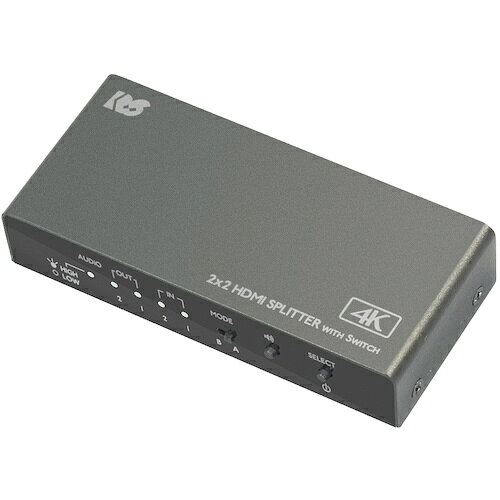 ラトックシステム　入力切替機能付HDMI分配器（ダウンスケール対応）　【品番：RS-HDSP22-4K】