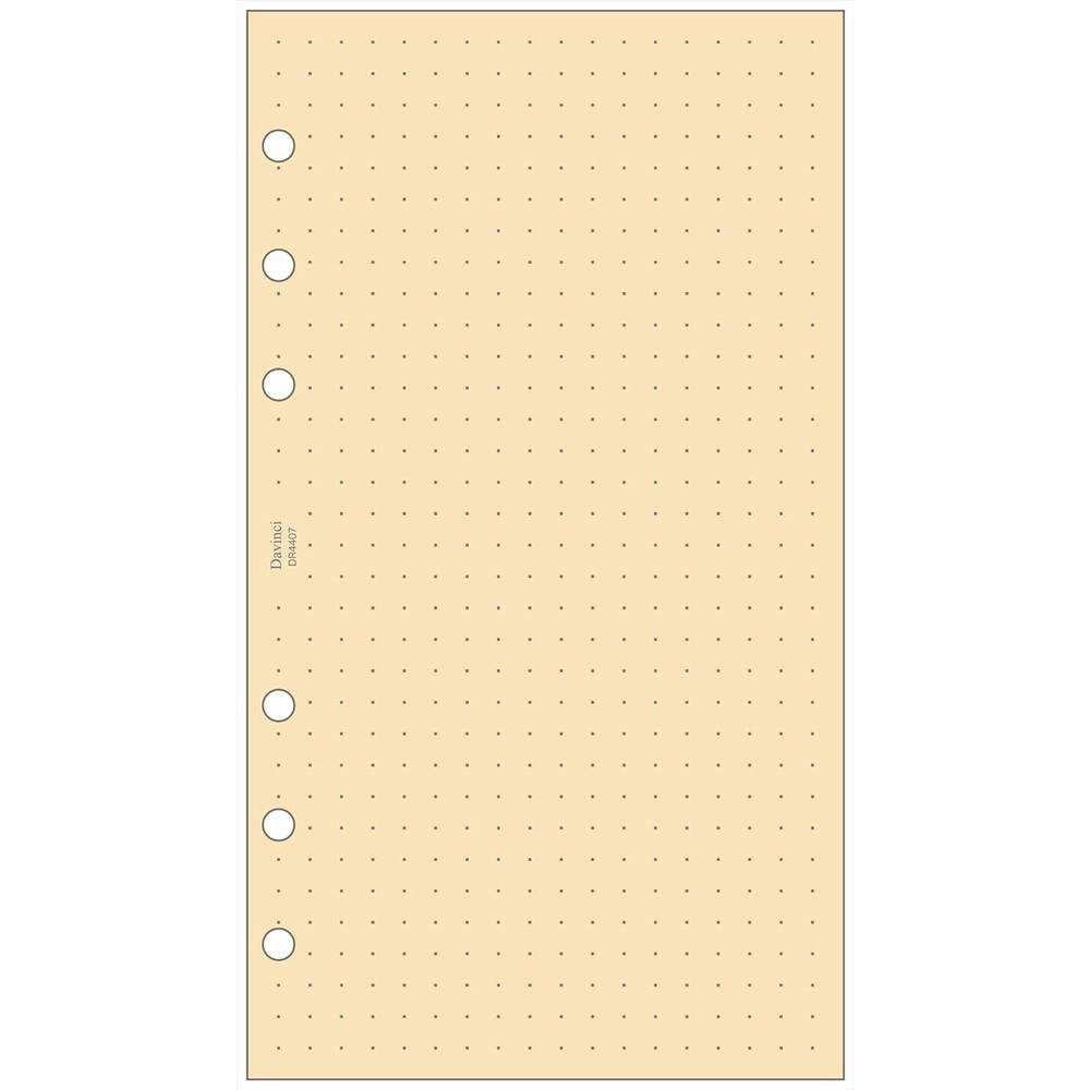 ●消せるボールペンの書き消しに強く、非塗工紙のためペン先が滑ることなくしっかり筆記できます。 ●竹紙リフィルは国産竹100%を原料にしています。国産竹を消費することで、里山や生物多様性の保全に貢献します。 ●非塗工紙だからペン先のボールが滑らずしっかり書ける。光沢のある塗工紙ではボールペンが滑ってうまく書けないことがありますが、竹紙は表面を塗工していない『非塗工紙』なので、ボールペンでの筆記に適しています。手ざわりも、書きごごちも、見た目にも優しい風合いです。 ●強度があるから書き消しを繰り返しても紙の表面が傷みにくい。広葉樹パルプと針葉樹パルプの中間的性質を持つ竹紙は一般的な上質紙と比べて強度があります。消せるボールペンや鉛筆での書き消しを繰り返しても紙の表面が傷みづらい耐久性を持っています。 ●厚みがあるから消す時にクシャッとなりにくくリング穴も破れにくい。竹紙の中でも、厚めのしっかりした紙を使用しています。薄い紙では消字のときに力が入ってしまい、紙がクシャっとよれてしまったり、折れたり、リング穴が破れてしまうことがありますが、竹紙リフィルは簡単に折れたり破れたりしない安心感があります。 ●ナチュラルな紙色だから消し跡が目立ちにくい。クラフト紙のようなナチュラルな紙色は、どんな色のインクにもなじみ、白インクでの筆記も可能です。消せるボールペンなどで完全に消字しきれていないインクの残りや、筆圧による紙の僅かな凹みが、白い紙と比べて目立ちません。 ●入数： 30枚 ●素材： 竹紙100ナチュラル ●サイズ： W95×H170mm ●特長： 5.0mm罫のドット方眼ノート。図や絵を描く以外にも、スクラップブック台紙としても使用できます。 ※各特長はメーカー従来品と比較しての感想です。使用する筆記具や筆圧、使用者によって異なります。 【メーカー名】（株）レイメイ藤井 【メーカー品番】DR4407