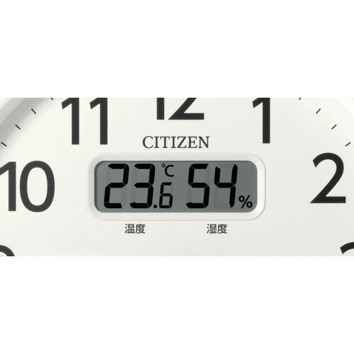 リズム シチズン 電波時計 壁掛け時計 温湿度計付き カレンダー付 連続秒針 茶 Φ350×56mm 【品番:8FYA06-006】 [2]