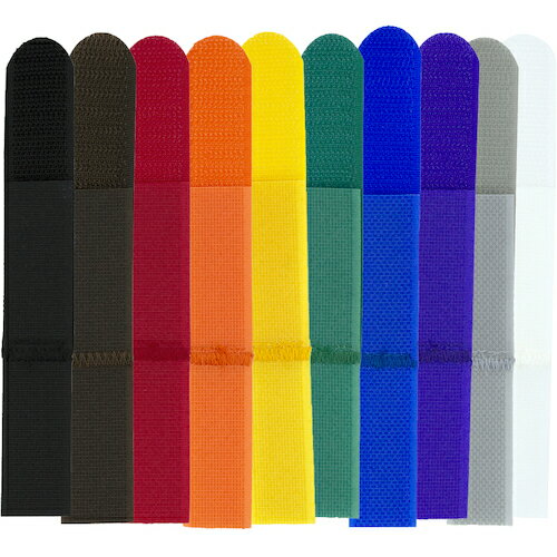 特長 ●高い耐久性を誇るRIP-TIEケーブルラップ。 ●サイズ、カラーバリエーションも豊富です。 用途 ●ケーブル管理に 仕様 ●色：虹 ●幅(mm)：25.4 ●長さ(mm)：279.4 ●厚さ(mm)：2 ●最大結束径(mm)：76 ●引張強度(N)：137 ●使用温度範囲(℃)：-21〜93.3 ●耐久使用回数(回)：2000 ●2000回以上繰り返し使える面ファスナータイプのケーブルラップ ●必要な機能だけを追求したシンプルデザインで高品質＆低価格を実現 ●中心のループ部分をはがしてケーブルに固定するデザインで付け外し簡単＆ケーブルの上を自由にスライドさせて使用できます ●コネクタ部分などへの取り付けも可能 材質 ●ナイロン 質量・質量単位 ●600.0g 【メーカー名】（株）RIP−TIE 【メーカー品番】H-11-ESLM-RW