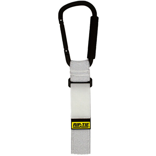 特長 ●高い耐久性を誇るRIP-TIEケーブルラップ。 ●サイズ、カラーバリエーションも豊富です。 用途 ●ケーブル管理に。 仕様 ●色：白 ●幅(mm)：50.8 ●長さ(mm)：508 ●厚さ(mm)：3 ●最大結束径(mm)：114 ●引張強度(N)：235 ●使用温度範囲(℃)：-56〜93.3 ●耐久使用回数(回)：10000 ●長大なケーブルもしっかり支える特大カラビナ（縦約16cm）×工業用ナイロンウェビングで補強した重負荷向け面ファスナーが一体になったRIP-TIEケーブルキャリアー ●ツールベルトやバッグに取り付けて、予備のケーブル・テープなどを持ち歩いたり、設営の際トラスに一時的にケーブルを這わせておくのにも便利 ●面ファスナーは1万回以上の着脱テストをクリアしたVelcro(R)社(ベルクロ)製 材質 ●ナイロン 質量・質量単位 ●172.0g 【メーカー名】（株）RIP−TIE 【メーカー品番】JW-20-E1P-W