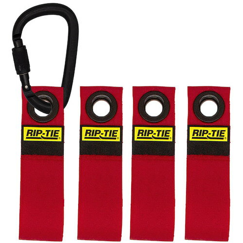 特長 ●高い耐久性を誇るRIP-TIEケーブルラップ。 ●サイズ、カラーバリエーションも豊富です。 用途 ●ケーブル管理に。 仕様 ●色：赤 ●幅(mm)：38.1 ●長さ(mm)：228.6 ●厚さ(mm)：2 ●最大結束径(mm)：50 ●引張強度(N)：175 ●使用温度範囲(℃)：-56〜93.3 ●耐久使用回数(回)：10000 ●PETZL社の安全環付きカラビナ（縦約11.5cm）と、ハトメ穴付き面ファスナーストラップが一体になった便利なアイテム ●ストラップはカラビナから取り外し可能 ●ひとつのカラビナに複数のストラップをまとめて使える(ストラップのみの別売りも有) ●ツールベルト・バッグなどに取り付けて、ケーブル類をスマートに管理 ●設営の際、トラスに一時的にケーブルを這わせておくのにも便利 ●素材は1万回以上の着脱テストをクリアしたVelcro(R)社製 材質 ●ナイロン 質量・質量単位 ●122.0g 【メーカー名】（株）RIP−TIE 【メーカー品番】LGC-09-G04-RD