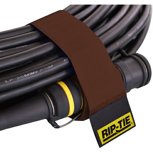 特長 ●高い耐久性を誇るRIP-TIEケーブルラップ。 ●サイズ、カラーバリエーションも豊富です。 用途 ●ケーブル管理に 仕様 ●色：茶 ●幅(mm)：38 ●長さ(mm)：450 ●厚さ(mm)：3 ●最大結束径(mm)：120 ●引張強度(N)：117 ●使用温度範囲(℃)：-56.7〜93.3 ●耐久使用回数(回)：10000 ●裏面に工業用ナイロンウェビングを縫い合わせて補強した重負荷向けタイプ ●光カメラケーブル、オプティカルコンケーブル等のコネクタ付きケーブルを適切に管理 ●コネクタに装着することでコネクタとケーブルをしっかりホールドし、運搬・保管時のケーブルへの負荷を軽減 ●素材は10000回以上繰り返し使えるVelcro社製面ファスナー ●重量のあるケーブルに適した高耐久性 ●種類や用途によって色分けができる全10色展開 材質 ●ナイロン 質量・質量単位 ●400.0g 【メーカー名】（株）RIP−TIE 【メーカー品番】OPW-18-050-BN