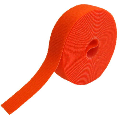 特長 ●高い耐久性を誇るRIP-TIEケーブルラップ。 ●サイズ、カラーバリエーションも豊富です。 用途 ●ケーブル管理、荷物等の固定に。 仕様 ●色：オレンジ ●幅(mm)：12.7 ●厚さ(mm)：1.35 ●引張強度(N)：98 ●使用温度範囲(℃)：-17〜105 ●長さ(m)：4.57 ●耐久使用回数(回)：200〜300 ●両面タイプのテープ状面ファスナー ●好きな長さに切って使えるから無駄がない ●素材は200〜300回繰り返し使えるVelcro(R)社製 ●フックとループを結合する技術はアメリカのパテント取得 ●安価な類似品のように結合部分が容易にはがれる心配がありません 材質 ●ナイロン／ポリエチレン 質量・質量単位 ●39.0g 【メーカー名】（株）RIP−TIE 【メーカー品番】W-15-1RL-O