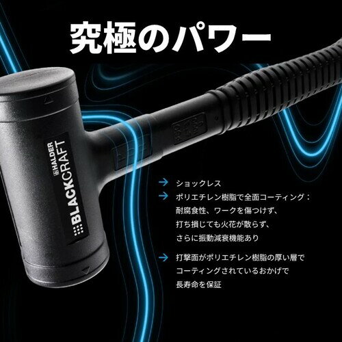 ロームヘルド・ハルダー　HALDER　BLACKCRAFTハンマー　無反動　頭径50mm、長さ310mm　【品番：3379.050】