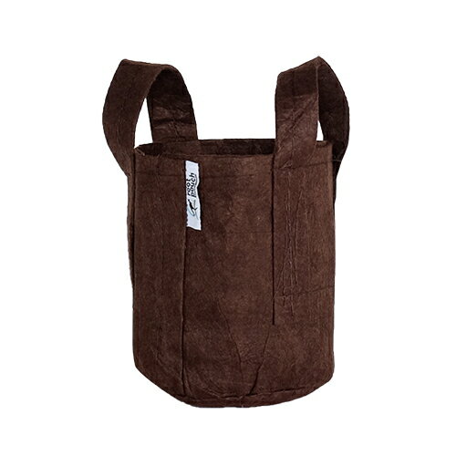 root pouch（ルーツポーチ）　リサイクルペットボトルから作られた不織布製の植木鉢　Brown with handles　3.8liter　【品番：RP-BB900-01H】