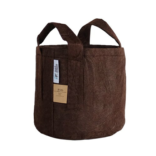 root pouch（ルーツポーチ）　リサイクルペットボトルから作られた不織布製の植木鉢　Brown with handles　8liter　【品番：RP-BB900-02H】