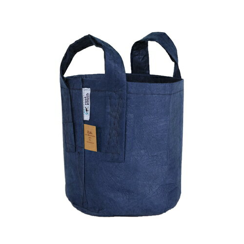 root pouch（ルーツポーチ）　リサイクルペットボトルから作られた不織布製の植木鉢　Navy with handles　3.8liter　【品番：RP-BN900-01H】