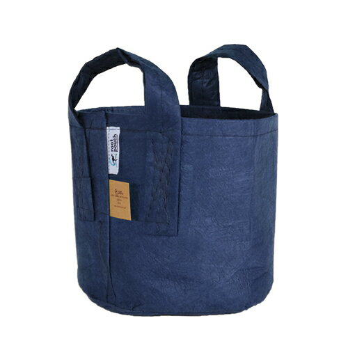 root pouch（ルーツポーチ）　リサイクルペットボトルから作られた不織布製の植木鉢　Navy with handles　8liter　【品番：RP-BN900-02H】