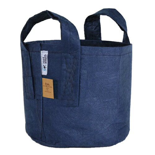 root pouch（ルーツポーチ）　リサイクルペットボトルから作られた不織布製の植木鉢　Navy with handles　12liter　【品番：RP-BN900-03H】