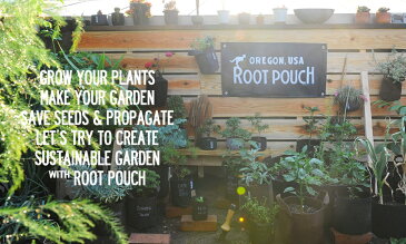 root pouch(ルーツポーチ) リサイクルペットボトルから作られた不織布製の植木鉢 Navy with handles 16liter