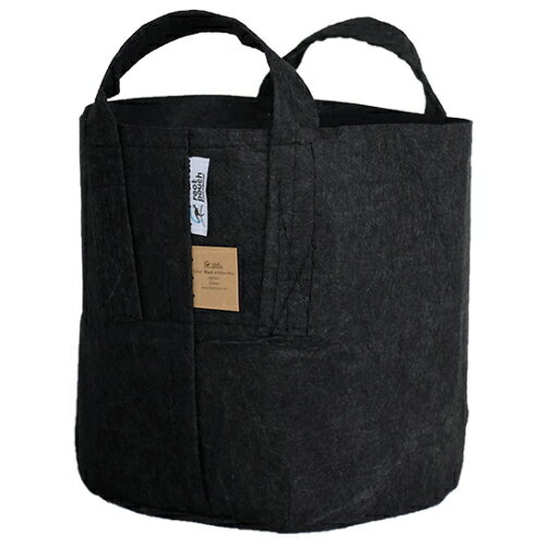 root pouch（ルーツポーチ） リサイクル素材で作られた不織布製の植木鉢 Black with handles 16liter 【品番：RP-RR800-05H】