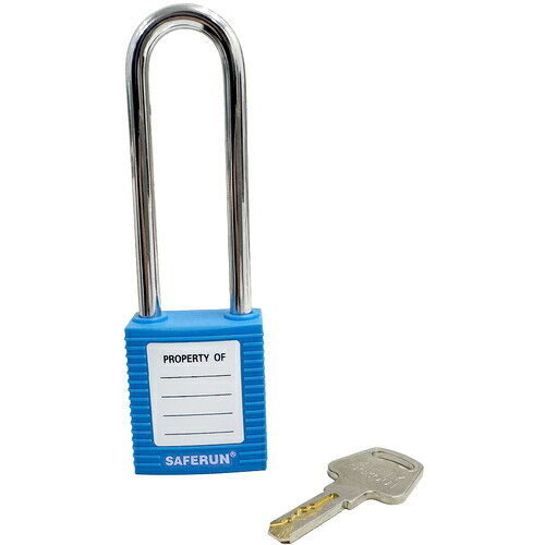 【別途送料あり】セーフラン安全用品（SAFERUN）　ロックアウト用パドロック　青　...