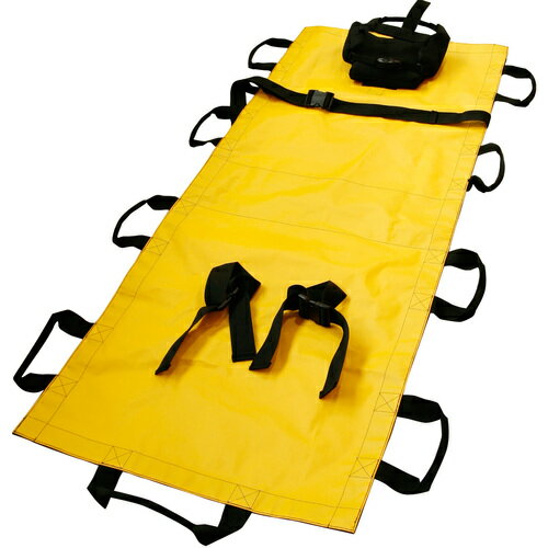 セーフラン安全用品（SAFERUN）　ソフト担架（頭部固定用まくら付き）　イエロー　【品番：TW003】□