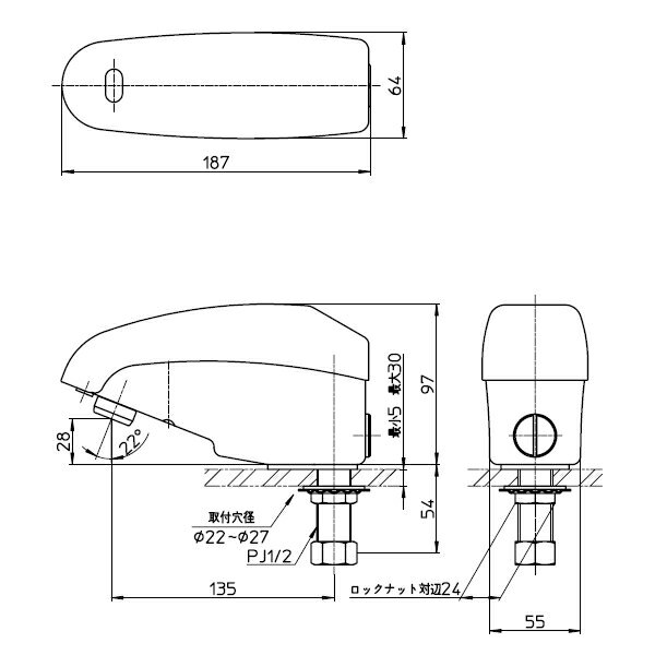 SANEI　自動立水栓　一般地用　【品番：EY50DC-13】 3