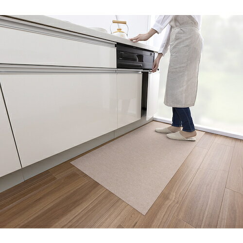 サンコー（SANKO）　（ヘッダー付）キッチンマット　60×120cm　ベージュ　【品番：KF-98】