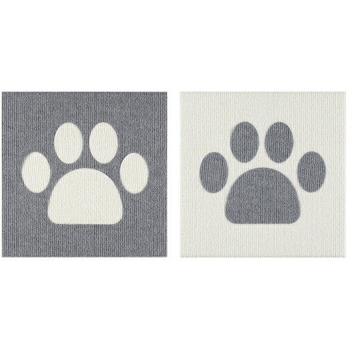 サンコー（SANKO）　おくだけ吸着おあそびマット肉球　2枚入　ベージュ＋ブラウン　【品番：KQ-96】