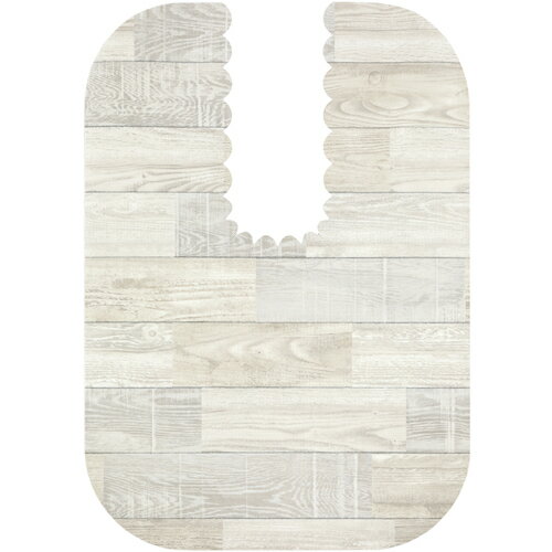 サンコー（SANKO）　拭けるフロアトイレマットウッドロング　ホワイト　【品番：KV-18】