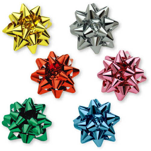 ササガワ（SASAGAWA）　リボン飾り　スターボウ　ホイルスター　混色　100P　【品番：35-6768】