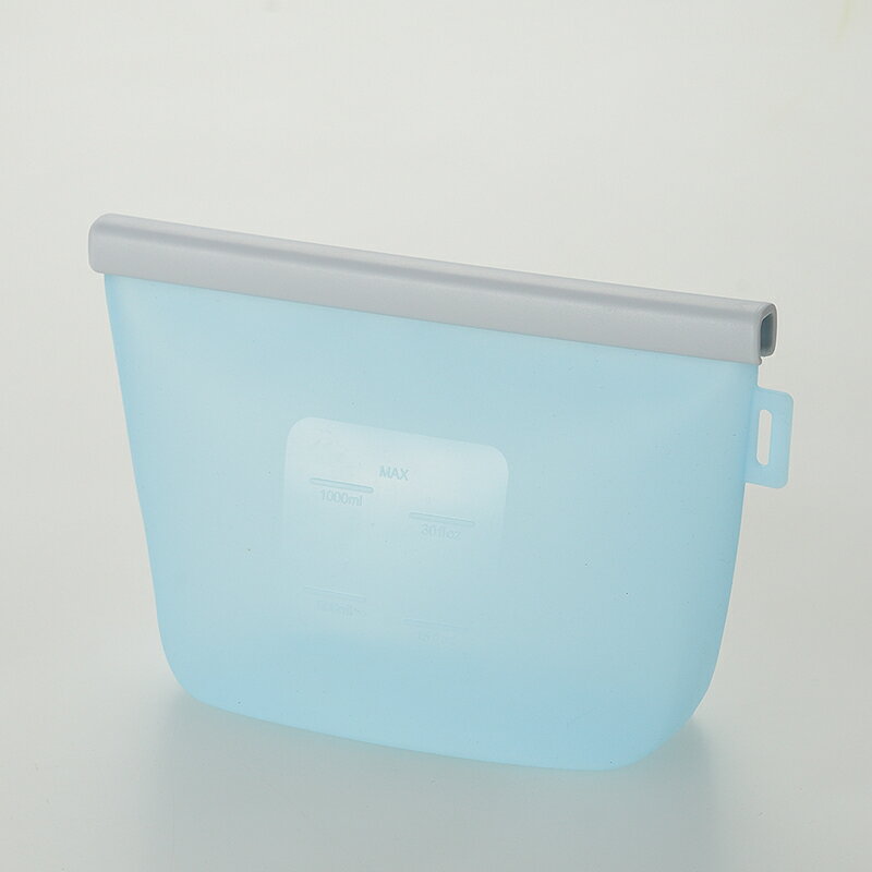 Storage Bags - 【メール便対応】セーブ・インダストリー　くり返し使える シリコン保存バッグ 1000ml　ブルー　【品番：SV-7527】
