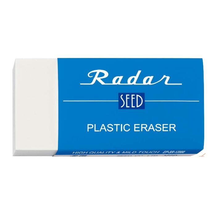 ●マイルドな消し味と優れた消字能力を持った、高性能・高品質のプラスチック字消し「レーダー」。 ●その独特の消し味は、製図・事務・学童用・その他幅広いニーズに対応。 ●『青いケースの消しゴム』で親しまれているロングセラー商品です。 ●商品サイズ： W130×D66×H27mm ●グリーン購入法適合品 【メーカー名】（株）シード 【メーカー品番】EP-SR-1200