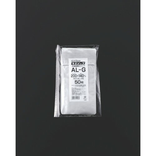 特長 ●「ラミジップ」アルミタイプの底開き平袋です。透湿、ガスバリア共に優れたアルミ袋です。 ●紫外線や可視光線もシャットアウトします。 用途 ●薬品や食品等の顆粒や粉末用に。 仕様 ●縦(mm)：200 ●横(mm)：140 ●底開き(底から充填するタイプ)、天シール ●サイド6mmベタシール ●Iノッチ ●4角Rカット ●50枚入り1袋×34 材質 ●PET12/SPE15/AL7/SPE15/PE40 質量・質量単位 ●11322.0g 注意事項 ●酸・アルカリなど特殊な内容物や細かな使用については、事前にご相談ください。 ●可燃物ですので、火のそばに置かないでください。 ●電子レンジやオーブンには使用できません。 ●商品名と仕様・規格の縦寸法は、チャック下のサイズです。 【メーカー名】（株）生産日本社 【メーカー品番】AL-G 【ご注文前に必ずご確認ください】 本商品は、中東情勢の影響により供給が不安定となっており、メーカーにて出荷制限がかかっている可能性がございます。 納期表示が「入荷次第出荷※納期確認・キャンセル不可」となっている場合は、メーカー取り寄せ品となります。 以下の内容をご了承のうえ、ご注文くださいますようお願いいたします。 ●現在、明確な納期のご案内ができない状況です。商品が入荷次第、順次発送いたします。 ●事前の納期確認ができないため、納期に関するお問い合わせをいただいても、具体的な回答はいたしかねます。 ●納期が判明次第、弊社よりメールにてご連絡いたします。それまではお待ちくださいますようお願いいたします。 ●ご注文後のキャンセルは、原則としてお受けできません。 ●大量注文の場合、数量によってはご注文をお受けできない場合がございます。 ●メーカー側で受注停止となった場合は、やむを得ずご注文をキャンセルさせていただく場合がございます。 ご不便をおかけいたしますが、あらかじめご了承くださいますようお願いいたします。