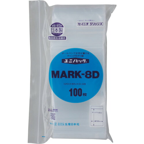 Bags - 生産日本社（セイニチ）　「ユニパック」　MARK−8D　120×85×0．08　100枚入　【品番：MARK-8D-100】