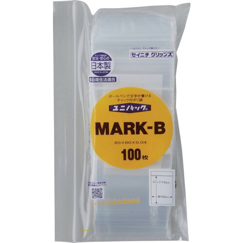 生産日本社（セイニチ）　「ユニパック」　MARK−B　85×60×0．04　100枚入　【品番：MARK-B-100】
