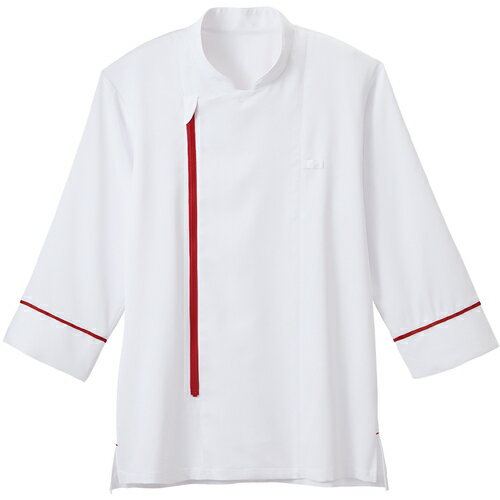 サーヴォ(SERVO) サンペックス 七分袖ショップコート ホワイト*レッド M 【品番:DP1000-E9-M】