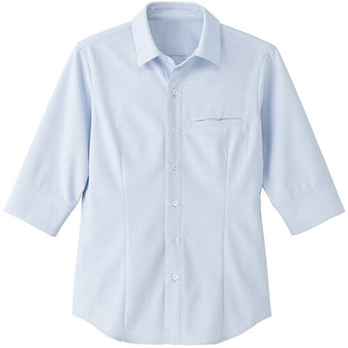 サーヴォ（SERVO）　サンペックス　七分袖シャツ　サックス　L　【品番：ET1324-L】