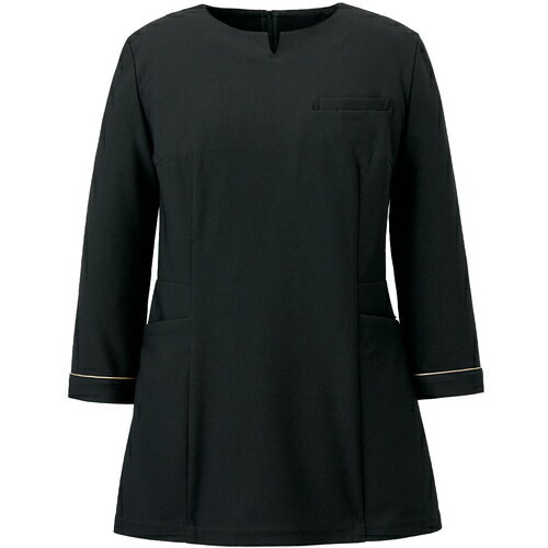 サーヴォ（SERVO）　GROW　七分袖チュニック　ブラック　L　【品番：GCSL-2508-B9-L】