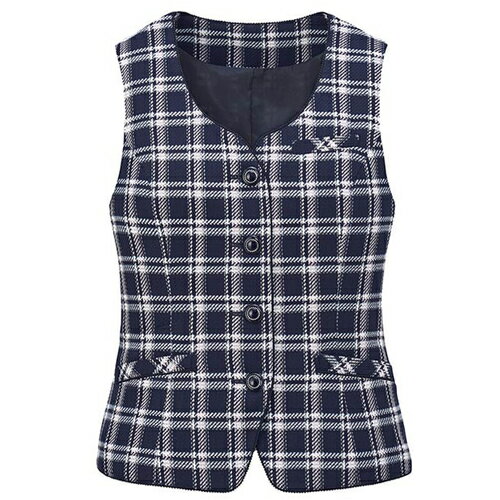 サーヴォ（SERVO）　GROW　ティアラ・チェックベスト紺系21　【品番：GVEL-1962-K5-21】